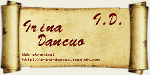 Irina Dančuo vizit kartica
